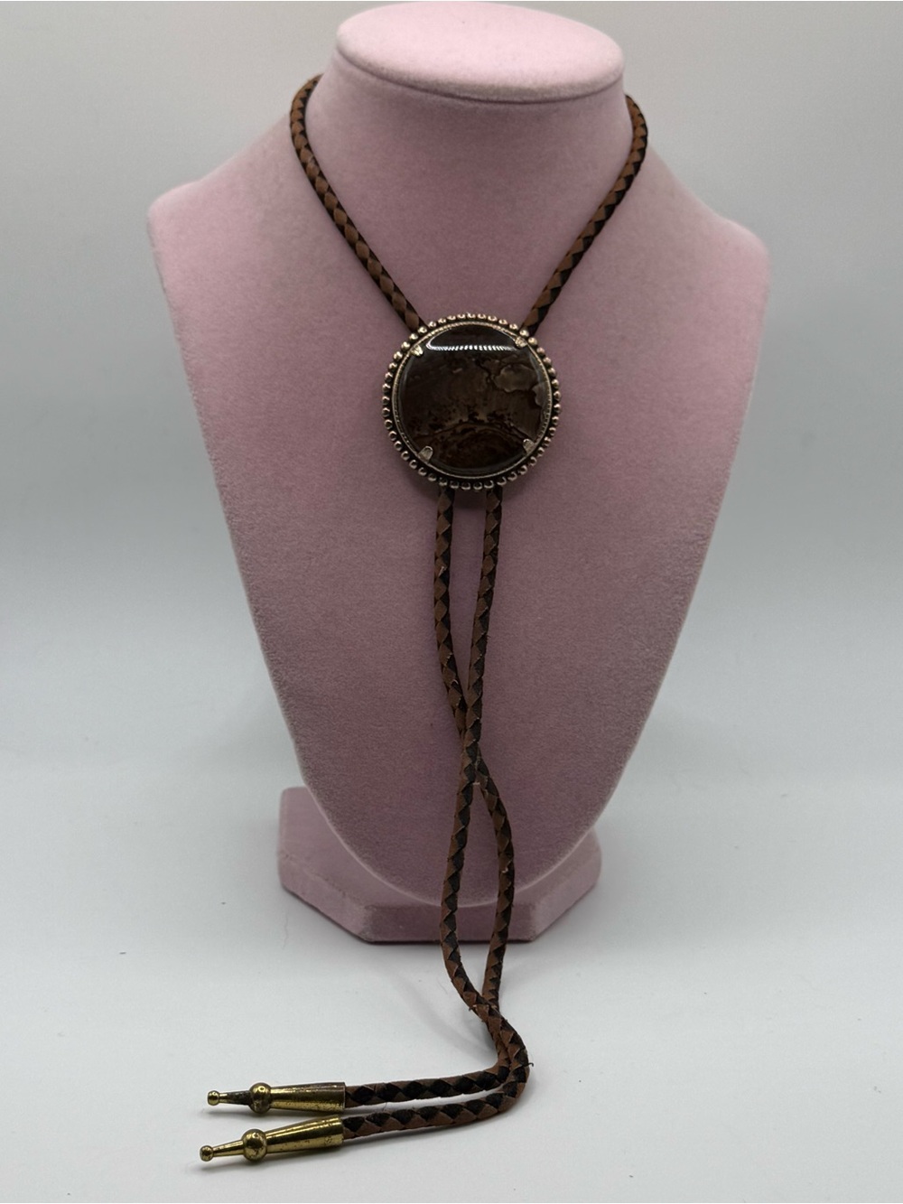 Jasper Stone Bolo Tie Necklace - Women Jewelry